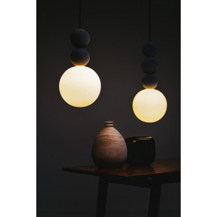 Stylowa lampa wisząca do salonu i sypialni. Lampa wisząca kula Bola Bola 18 Velvet oliwkowa LoftLight 2