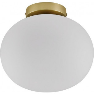 Alton 27 white opal&amp;brass glass ball ceiling lamp Nordlux