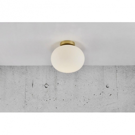 Alton 27 white opal&amp;brass glass ball ceiling lamp Nordlux