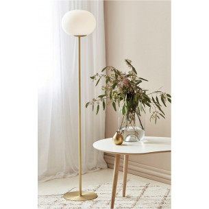 Alton white opal&amp;brass glass ball floor lamp Nordlux