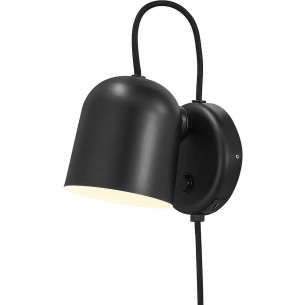 Angle black wall lamp with switch and cable DFTP