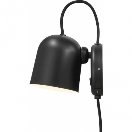 Angle black wall lamp with switch and cable DFTP