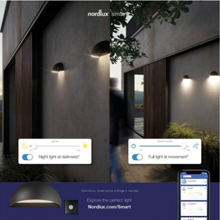 Kinkiet elewacyjny| Kinkiet zewnętrzny Arcus Smart LED czarny Nordlux 