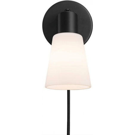 Cole black&amp;opal glass wall lamp with switch Nordlux