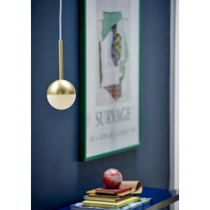 Contina 10 brass&amp;opal glass ball pendant lamp Nordlux