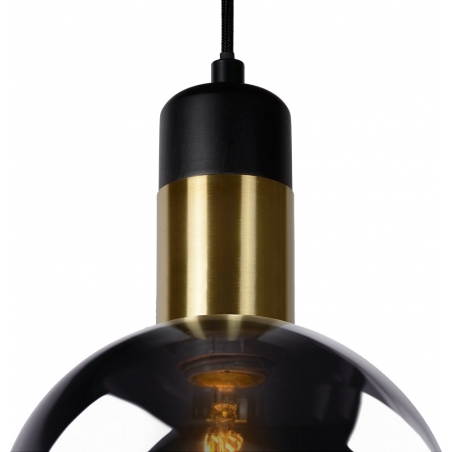 Designerska Lampa wisząca szklana kula Julius 28 Szary dymiony Lucide do salonu i sypialni.