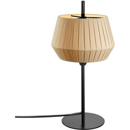 Lampa na komodę. Stylowa Lampa stołowa z abażurem Dicte beżowa Nordlux