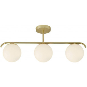 Grant III white&amp;brass glass balls semi flush ceiling light Nordlux