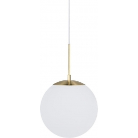 Grant 25 white&amp;brass glass ball pendant lamp Nordlux