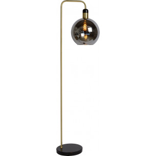 Julius smoke grey&amp;brass glass ball floor lamp Lucide