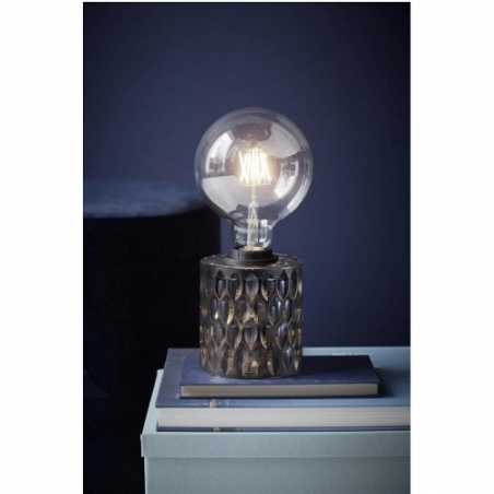 Lampa na komodę| Stylowa Lampa stołowa szklana dekoracyjna Hollywood dymiona Nordlux