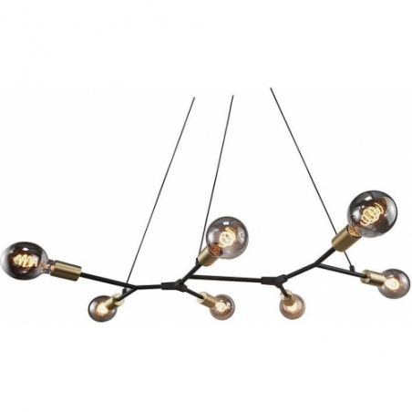 Josefine black industrial pendant lamps with 7 bulbs Nordlux
