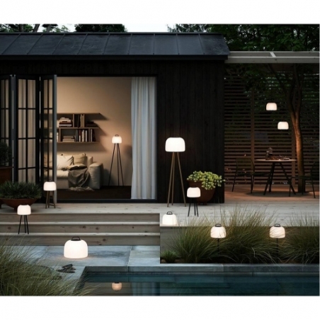 Lampa ogrodowa| Lampa zewnętrzna wisząca Kettle LED 22 czarna/biała Nordlux na taras i patio