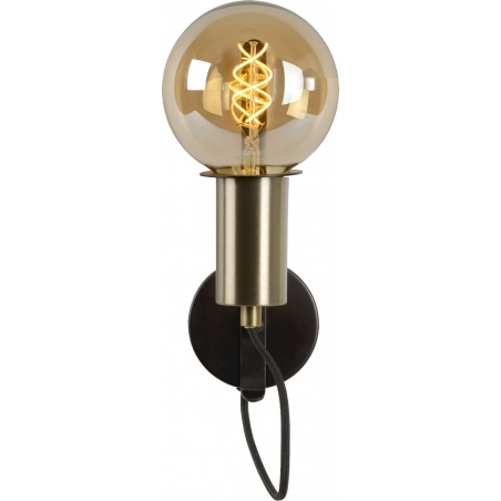 Malcolm black&amp;brass industrial wall lamp Lucide