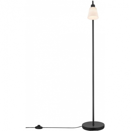 Lampa podłogowa do salonu| Stylowa Lampa podłogowa szklana Molli czarna/opal Nordlux
