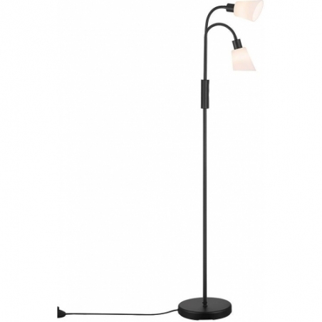Lampa podłogowa do salonu| Stylowa Lampa podłogowa podwójna Molli czarna/opal Nordlux