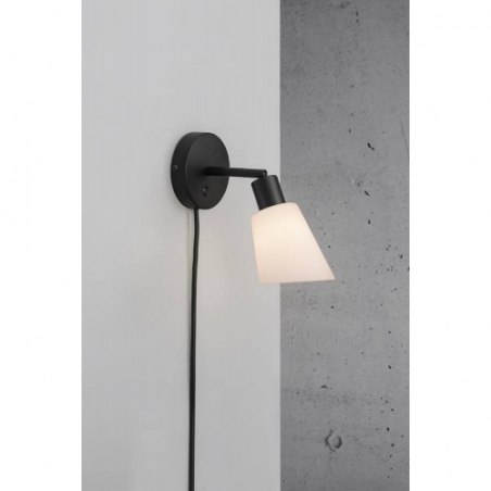 Molli black&amp;opal glass wall lamp Nordlux