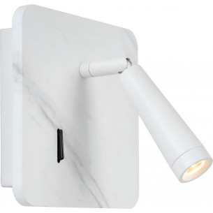 Oregon Led white wall lamp with switch Lucide