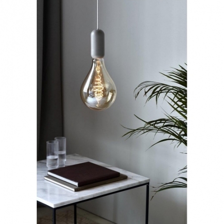Stylowa lampa wisząca do salonu i sypialni. Lampa wisząca żarówka na kablu Notti szara Nordlux