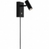 Omari LED black minimalistic wall lamp with switch Nordlux