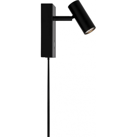 Omari LED black minimalistic wall lamp with switch Nordlux