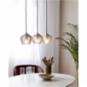 Orbiform smoke glass&amp;brass triple glass pendant lamp Nordlux