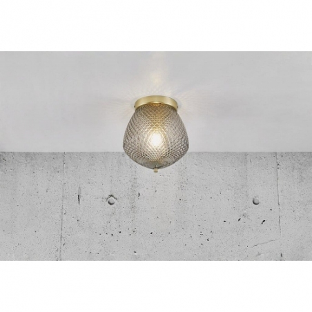 Orbiform 23 smoke glass&amp;brass glass ceiling lamp Nordlux