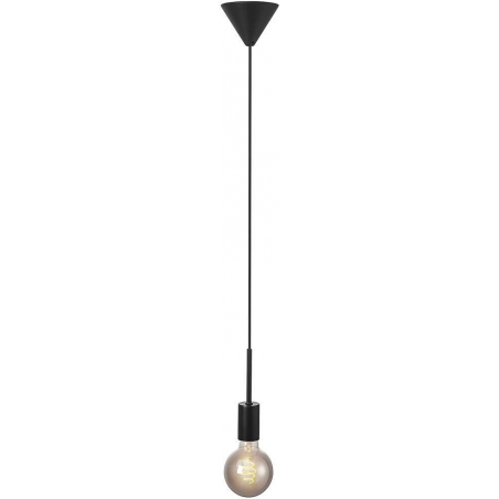 Stylowa lampa wisząca do salonu i sypialni. Lampa wisząca żarówka na kablu Paco czarna Nordlux