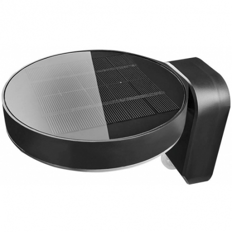 Rica Round black solar outdoor wall lamp with sensor Nordlux