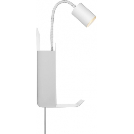 Roomi white wall lamp with shelf and usb Nordlux