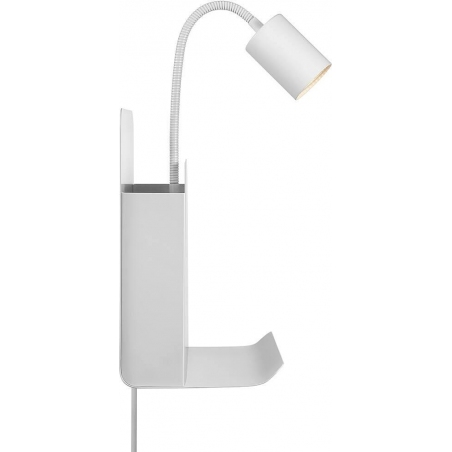 Roomi white wall lamp with shelf and usb Nordlux