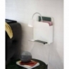 Kinkiet do sypialni. Stylowy Kinkiet z półką i usb Roomi biały Nordlux
