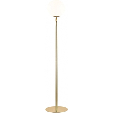 Lampa podłogowa do salonu| Stylowa Lampa podłogowa szklana glamour Shapes mosiężny/opal DFTP