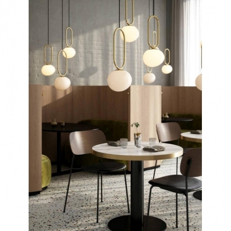 Shapes 27 brass&amp;opal glamour glass pendant lamp DFTP