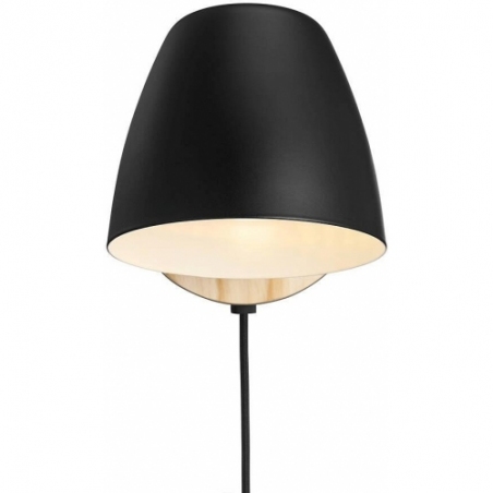 Theo black scandinavian wall lamp with switch Nordlux