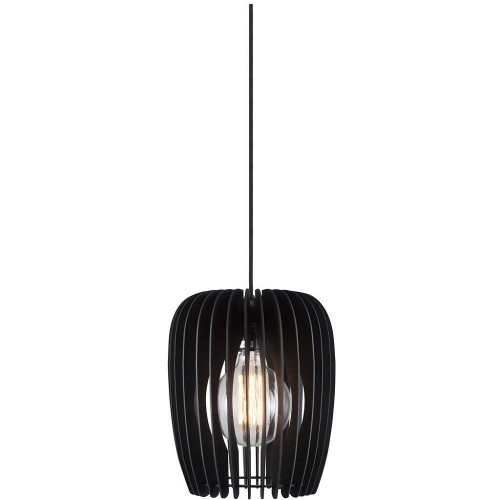Stylowa lampa wisząca do salonu i sypialni. Lampa wisząca drewniana Tribeca 24 czarna Nordlux