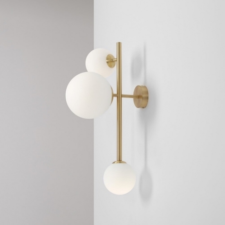 Dione white&amp;brass glass balls wall lamp Aldex