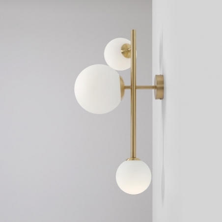 Dione white&amp;brass glass balls wall lamp Aldex