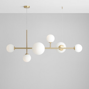 Dione 130 white&brass glass balls pendant lamp Aldex