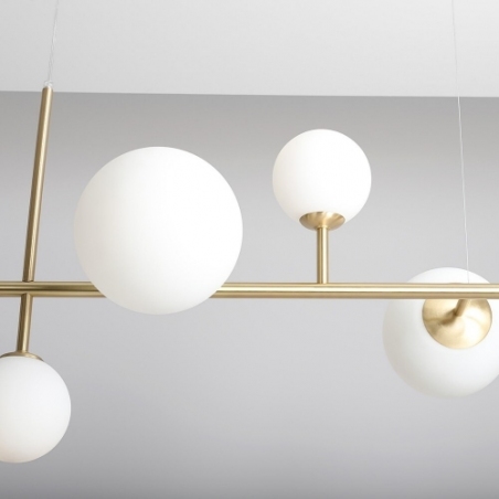 Dione 130 white&amp;brass glass balls pendant lamp Aldex