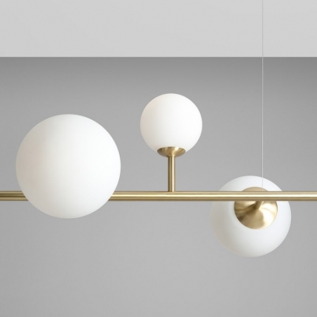 Dione 130 white&amp;brass glass balls pendant lamp Aldex