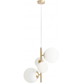 Bloom white&amp;brass 4 glass balls pendant lamp Aldex