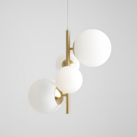Bloom white&amp;brass 4 glass balls pendant lamp Aldex