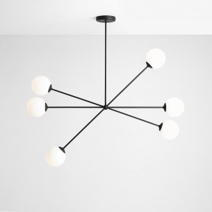 Ohio VI white&black glass balls semi flush ceiling light Aldex