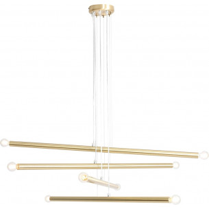 Stylowa lampa wisząca do salonu i sypialni. Lampa glamour wiszące tuby Tubo Brass VIII 100 mosiężna Aldex 2