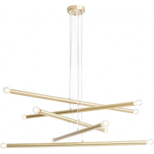 Stylowa lampa wisząca do salonu i sypialni. Lampa glamour wiszące tuby Tubo Brass X 100 mosiężna Aldex 2