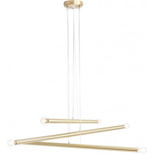 Stylowa lampa wisząca do salonu i sypialni. Lampa glamour wiszące tuby Tubo Brass VI 100 mosiężna Aldex 2