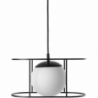 Lampa wisząca nad stół. Lampa wisząca szklana kula loft Kuglo 41 biało-czarna Ummo 