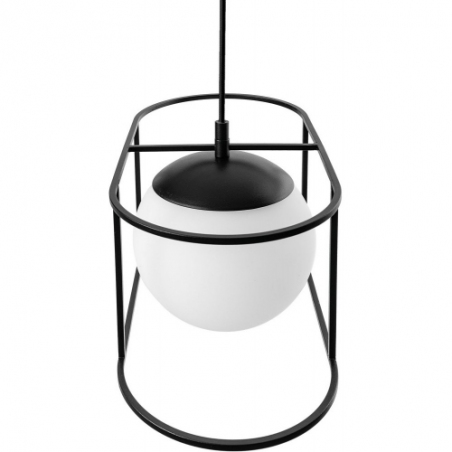 Lampa wisząca nad stół. Lampa wisząca szklana kula loft Kuglo 41 biało-czarna Ummo 