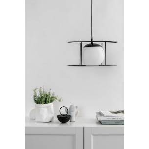 Kuglo 41 white&amp;black glass ball pendant lamp loft Ummo